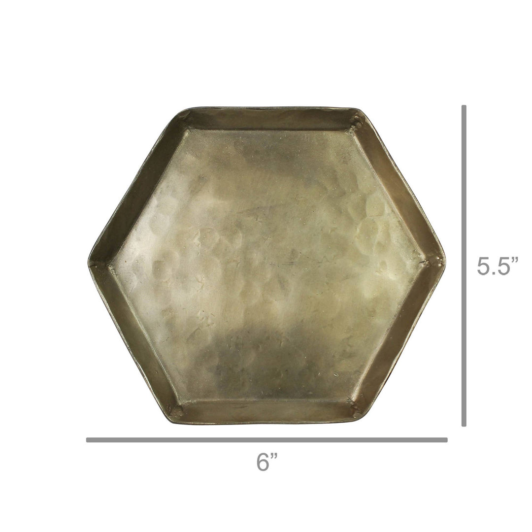 Tulum Tray, Brass - Hexagonal