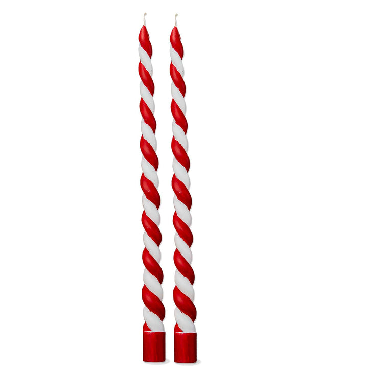 Christmas Twist Taper Candles Set of 2