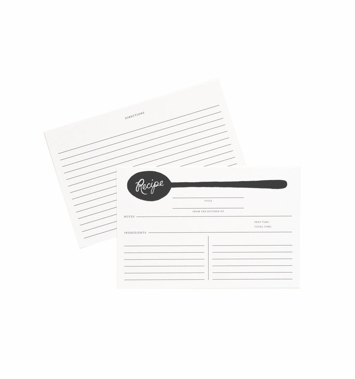 Charcoal Spoon Recipe Cards - Pack of 12