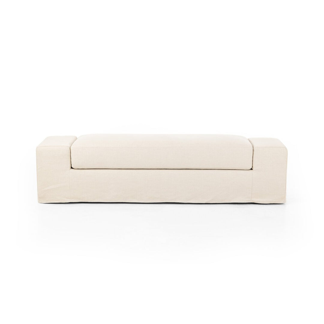 Wide Arm Slipcover Accent Bench