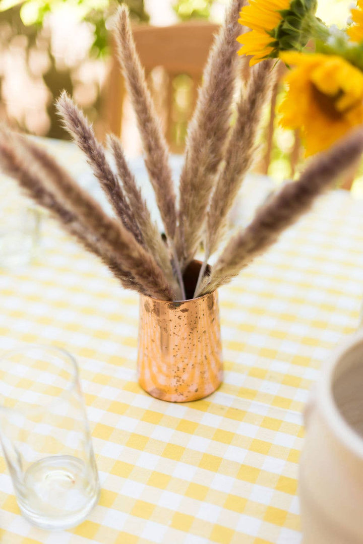 Yellow Ruffled Gingham Tablecloth