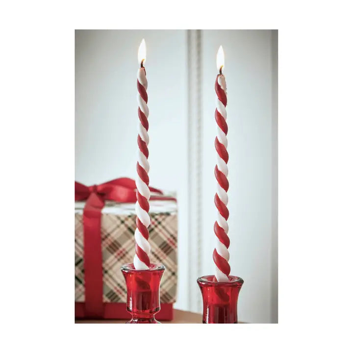 Christmas Twist Taper Candles Set of 2