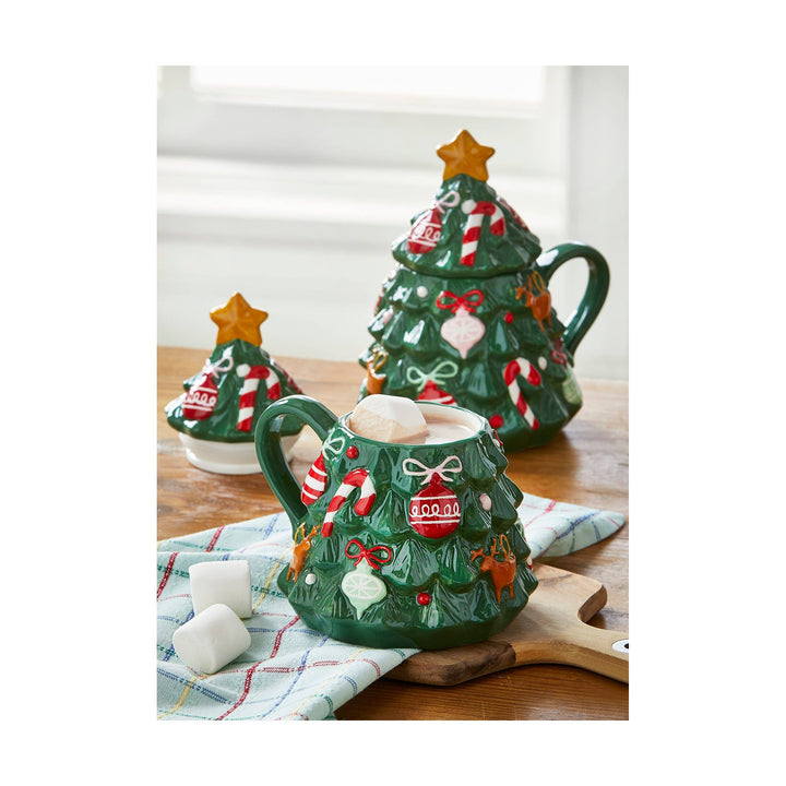 Christmas Tree & All The Trimmings Lidded Mug