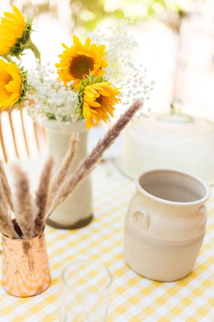 Yellow Ruffled Gingham Tablecloth