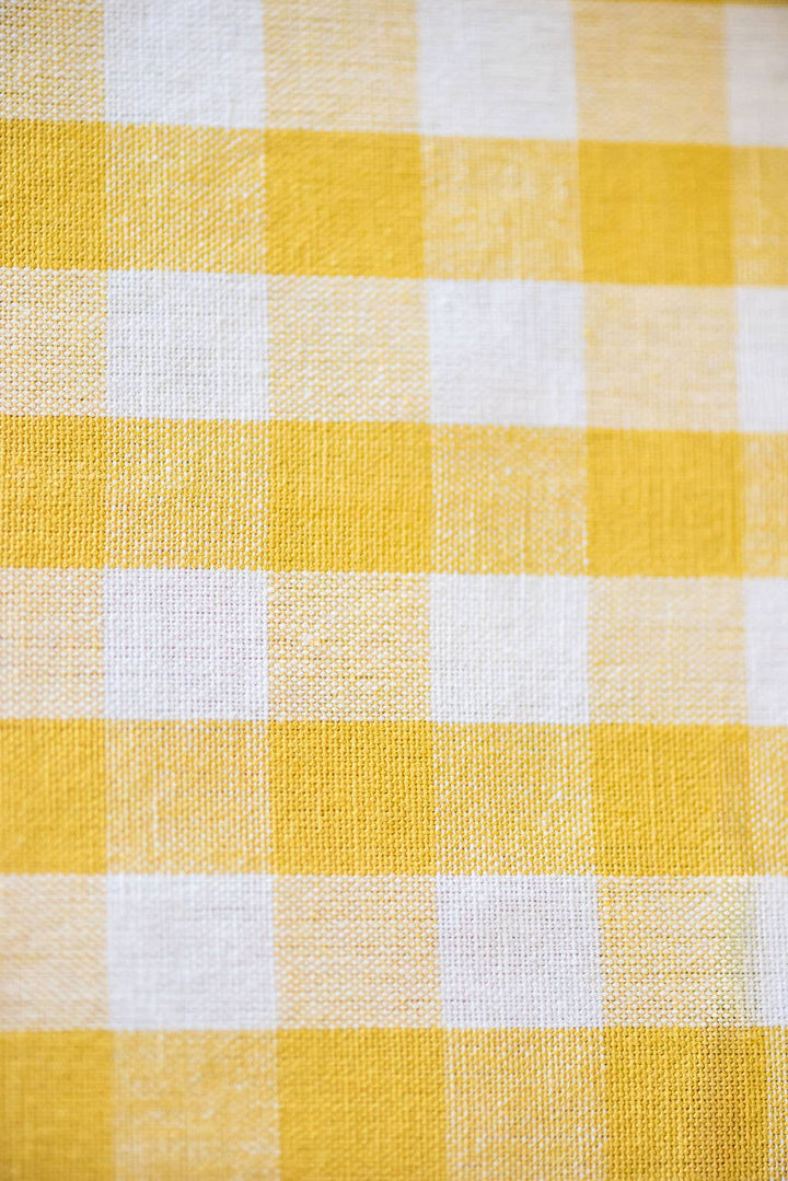 Yellow Ruffled Gingham Tablecloth