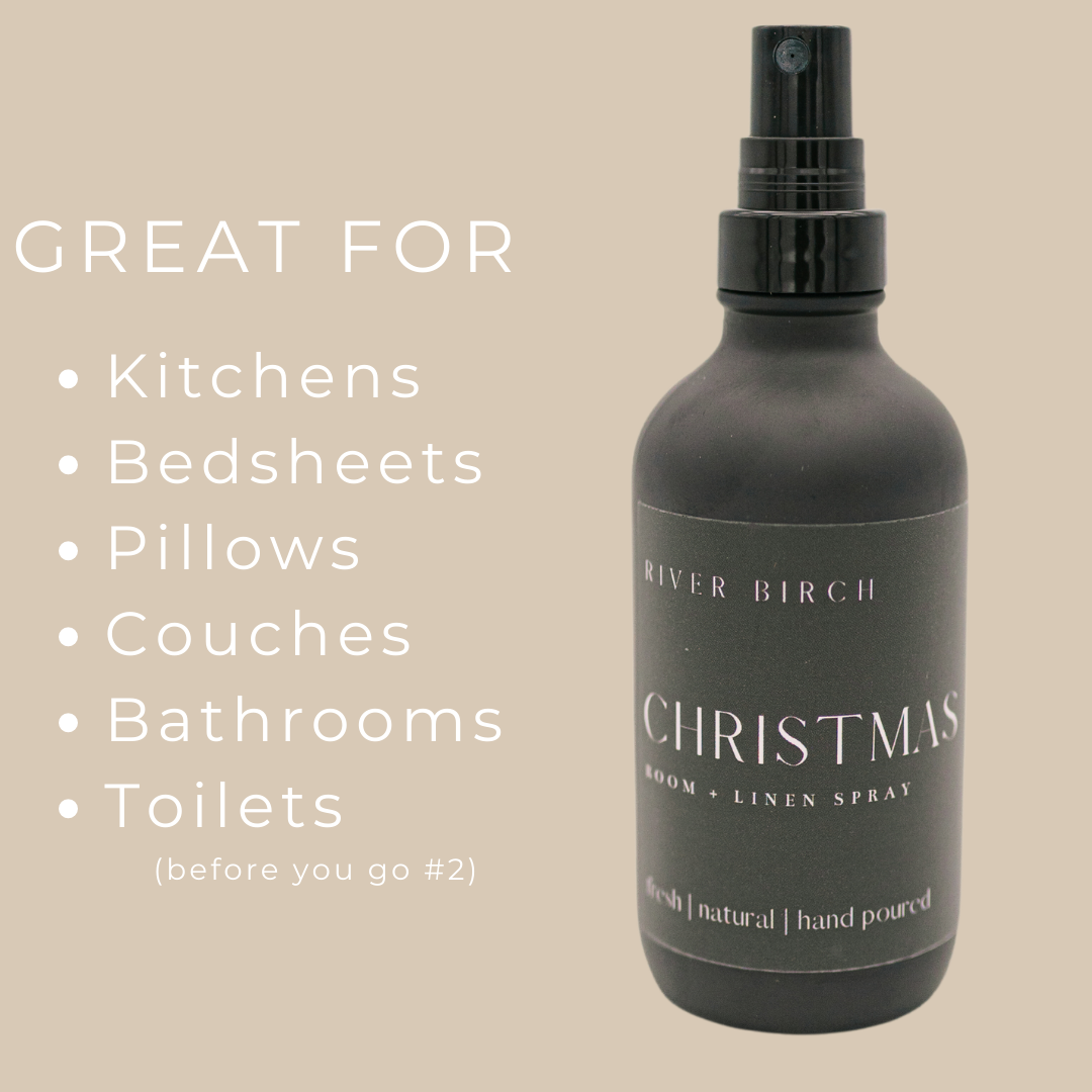 Christmas - 4 oz Black Glass Room + Linen Spray