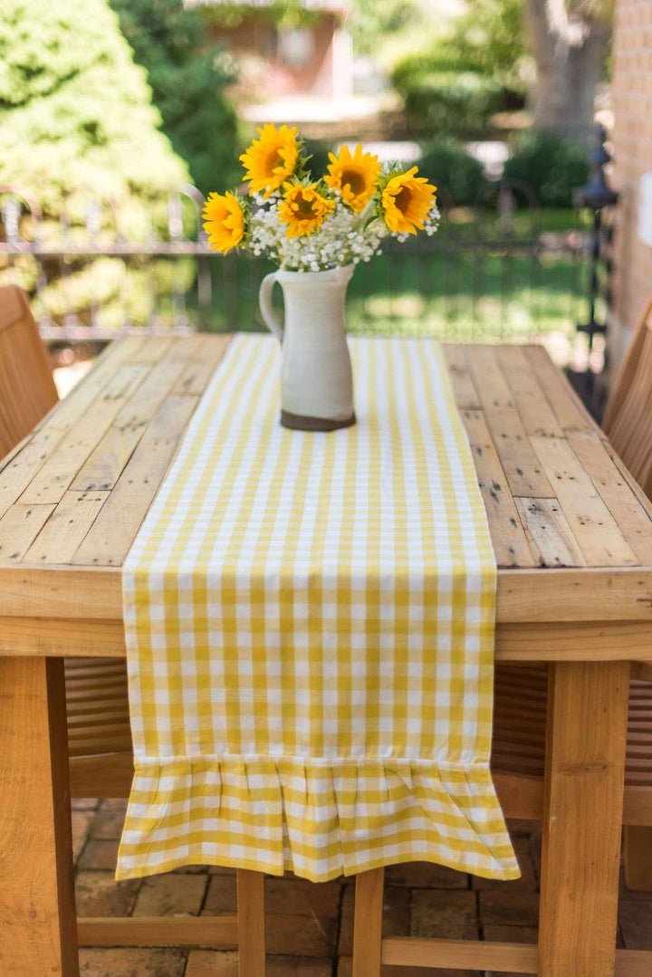 Yellow Gingham Table Runner