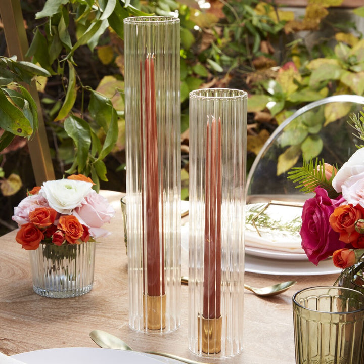 Ribbed Glass Candle Sleeves