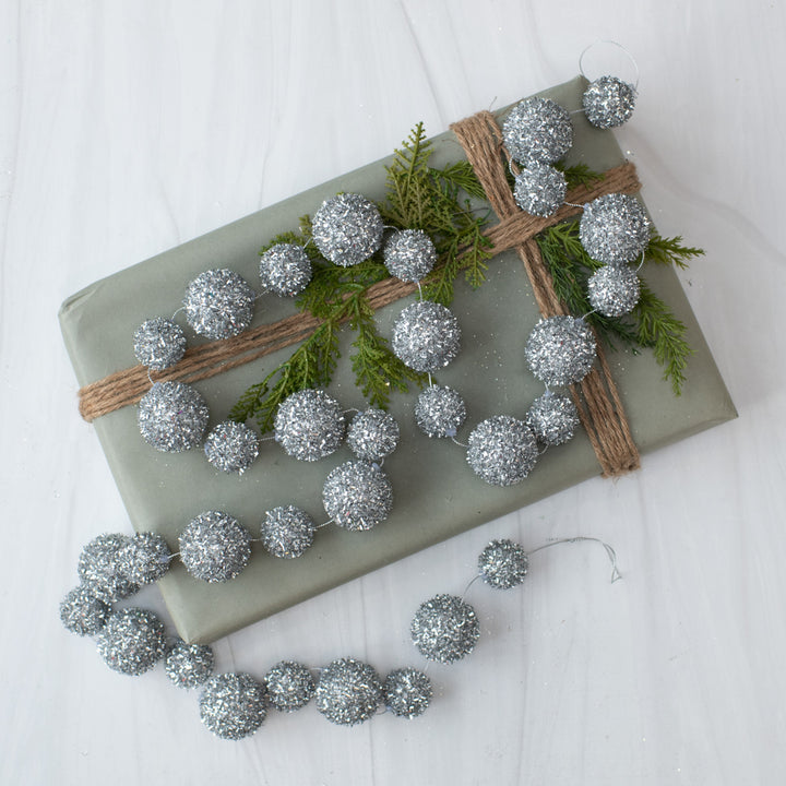 Silver Snowball Garland