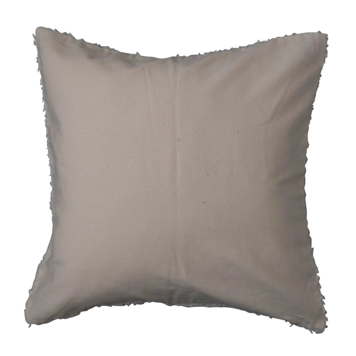 20" Square Cotton Sherpa Pillow w/ Embroidered Circle