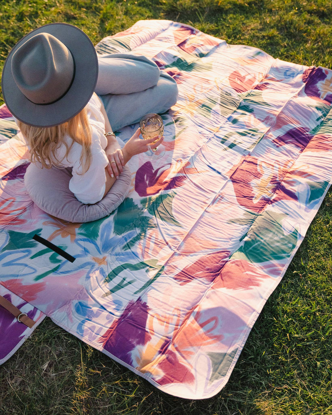 Miss Monet Picnic Rug Blanket with Waterproof Backing