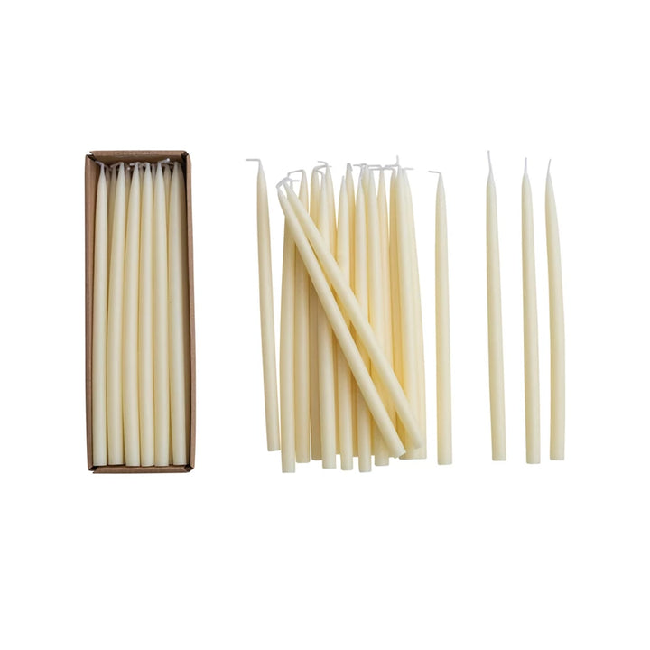 Unscented Thin Taper Candles in Box, Set of 24