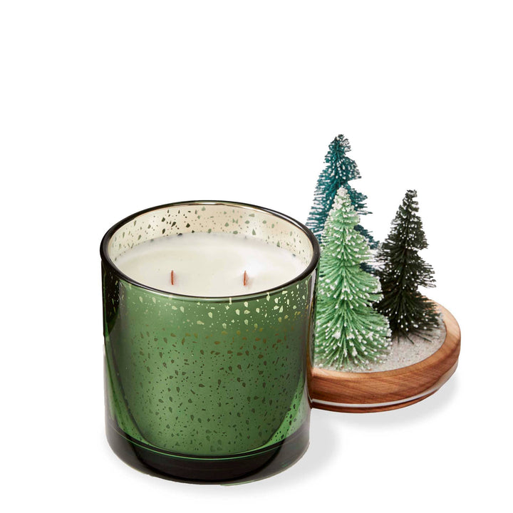 Winter Pine Bottle Brush Tree Candle-Green