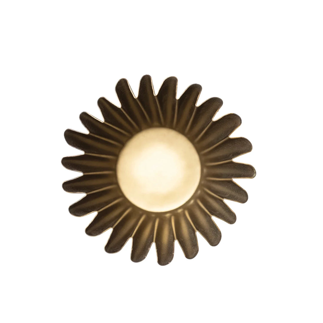 Fluted Metal Planter, Brass Finish - Versailles Sunrise Candle