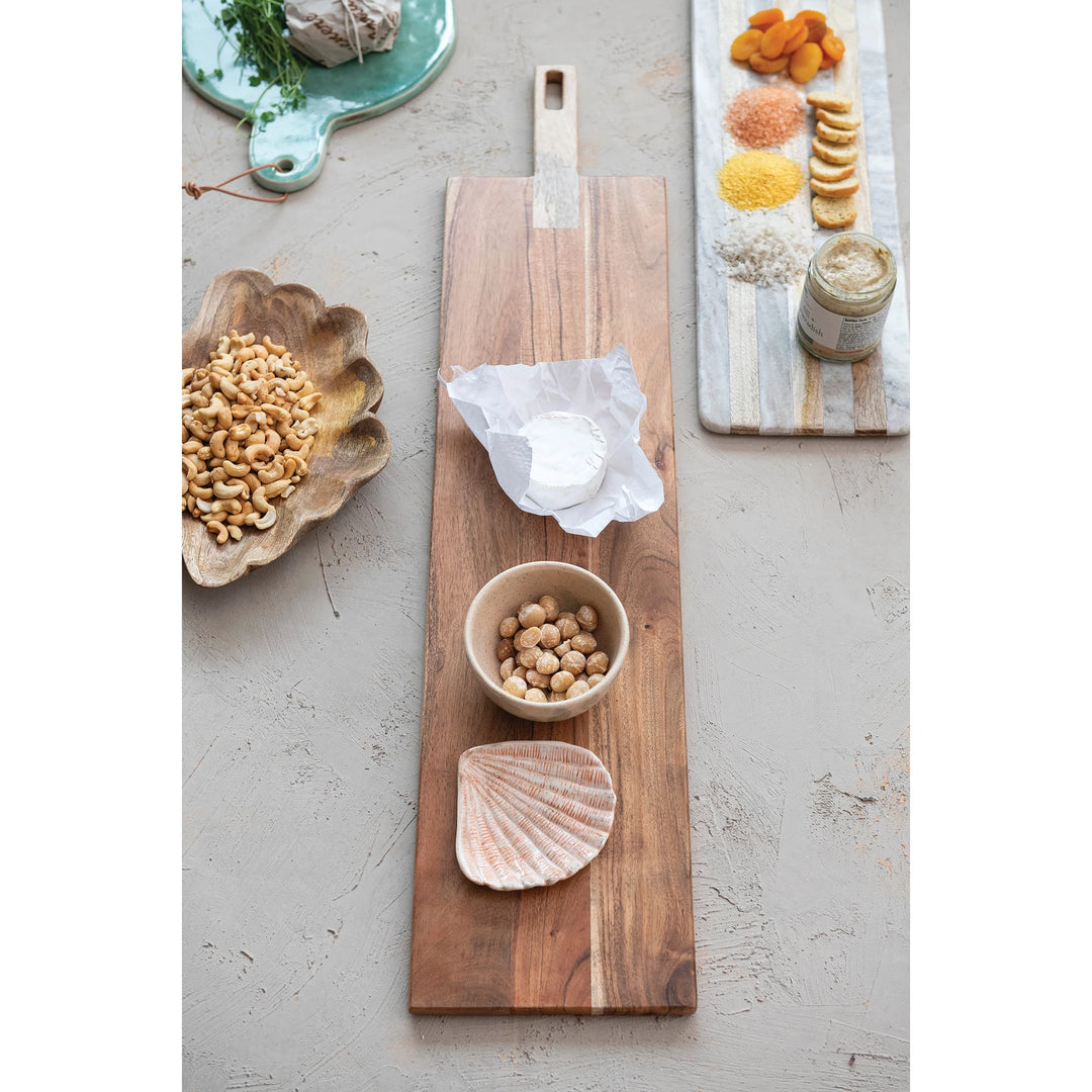 Acacia & Mango Wood Cheese/Cutting Board w/ Handle