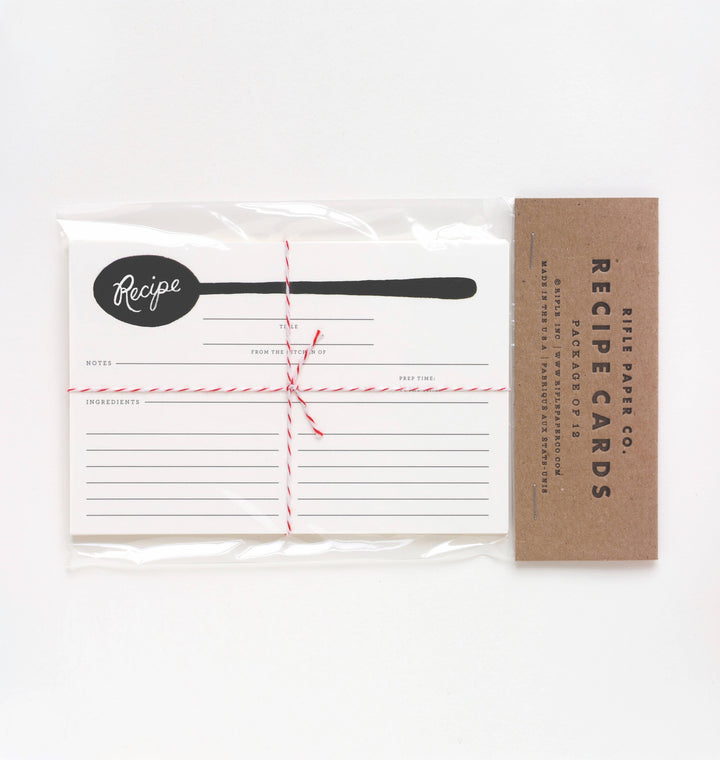 Charcoal Spoon Recipe Cards - Pack of 12