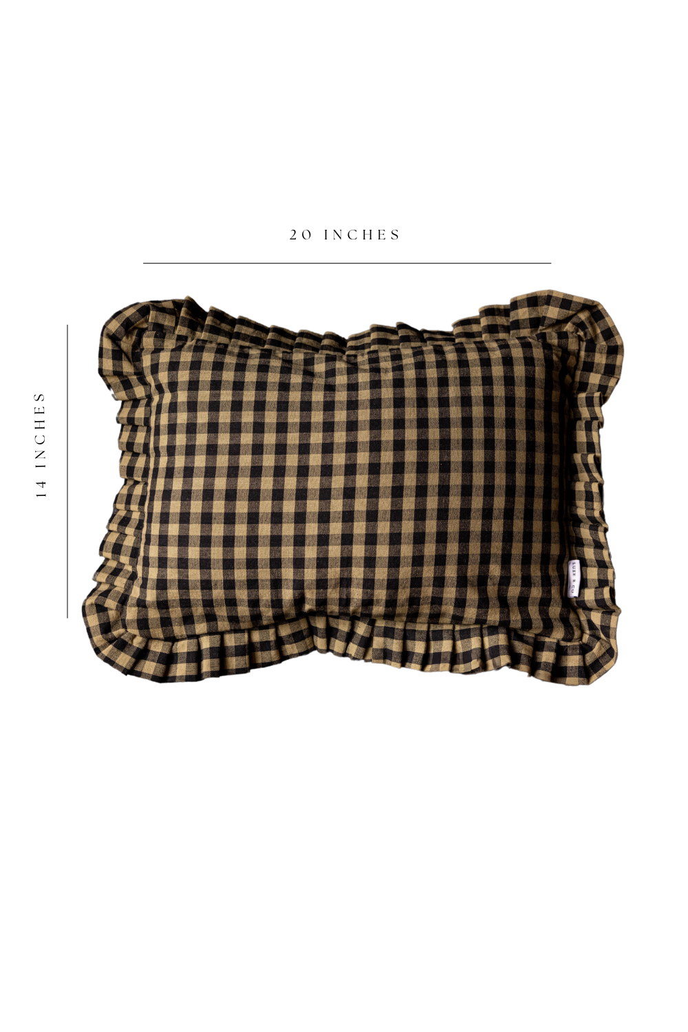 Ruffle Lumbar Pillow Sham Olive Green Gingham