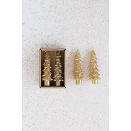 Tree Shaped Taper Candles, Set of 2