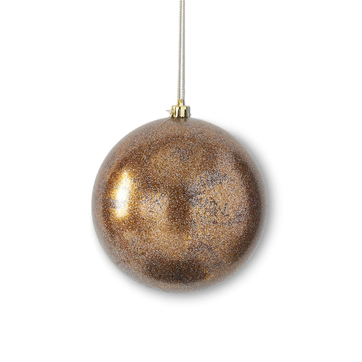 Glittered Bronze Gold Leaf Ornament