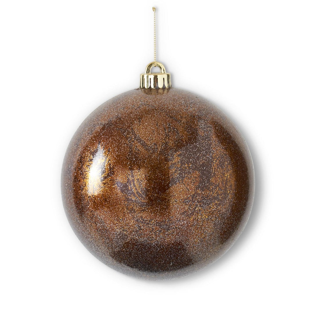 Glittered Bronze Gold Leaf Ornament