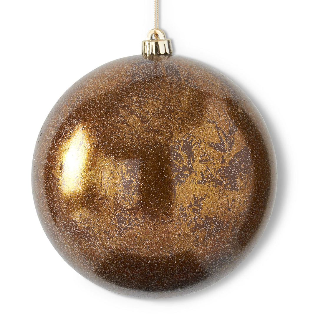 Glittered Bronze Gold Leaf Ornament