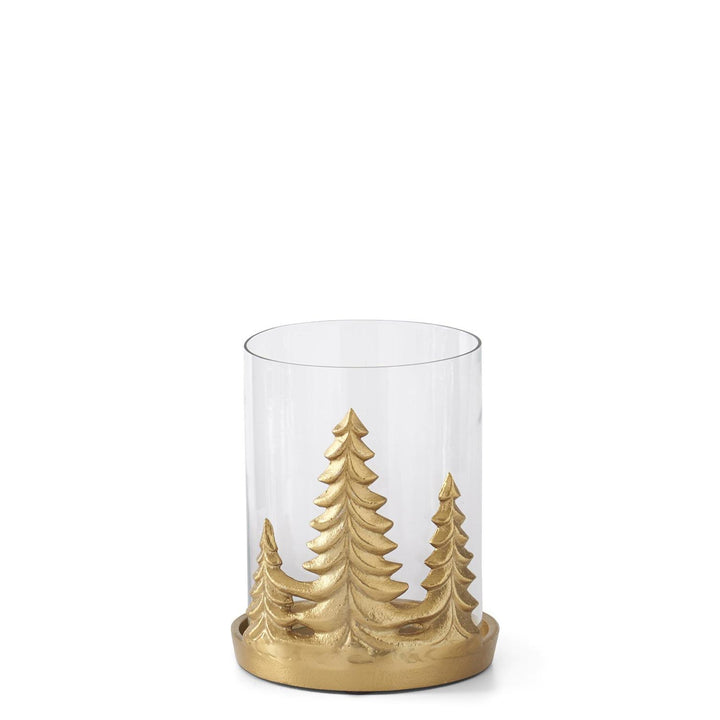 Gold Metal Christmas Tree Hurricane