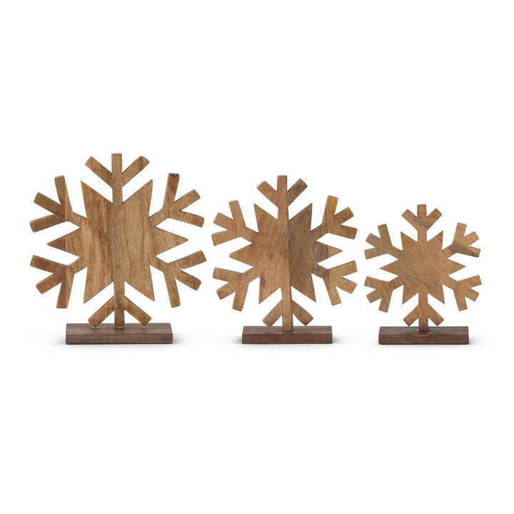 Dark Brown Wood Snowflake Decor