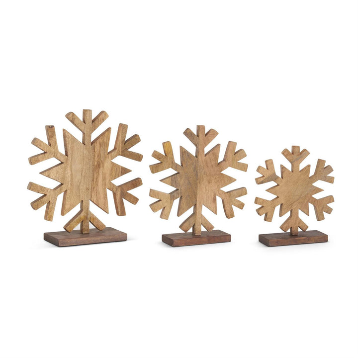 Dark Brown Wood Snowflake Decor